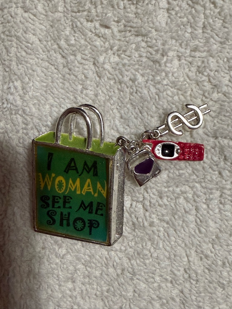 41525green Shopping Bag Brooch